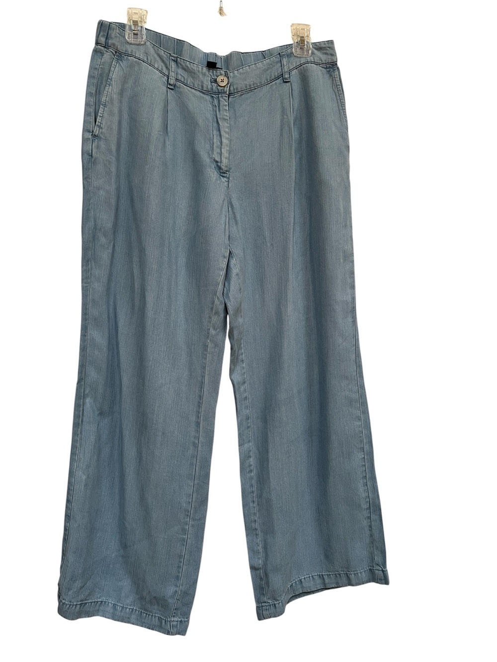 J. Jill Wide Leg Pleated Tencel Trouser Jeans size 10P